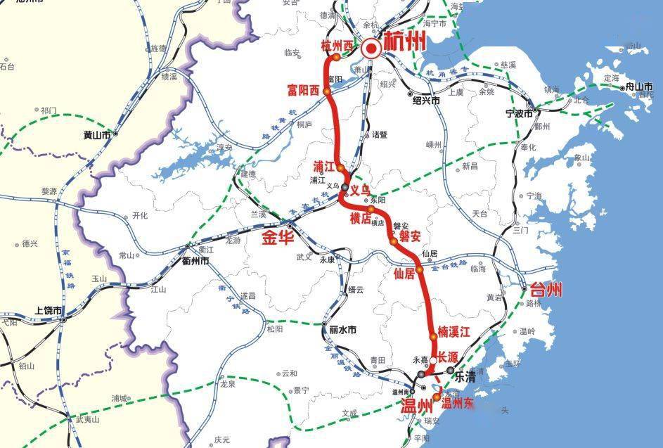 杭温高铁线路图图片