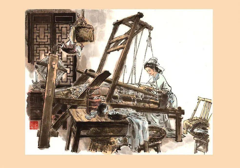 黄道婆纺织机图片
