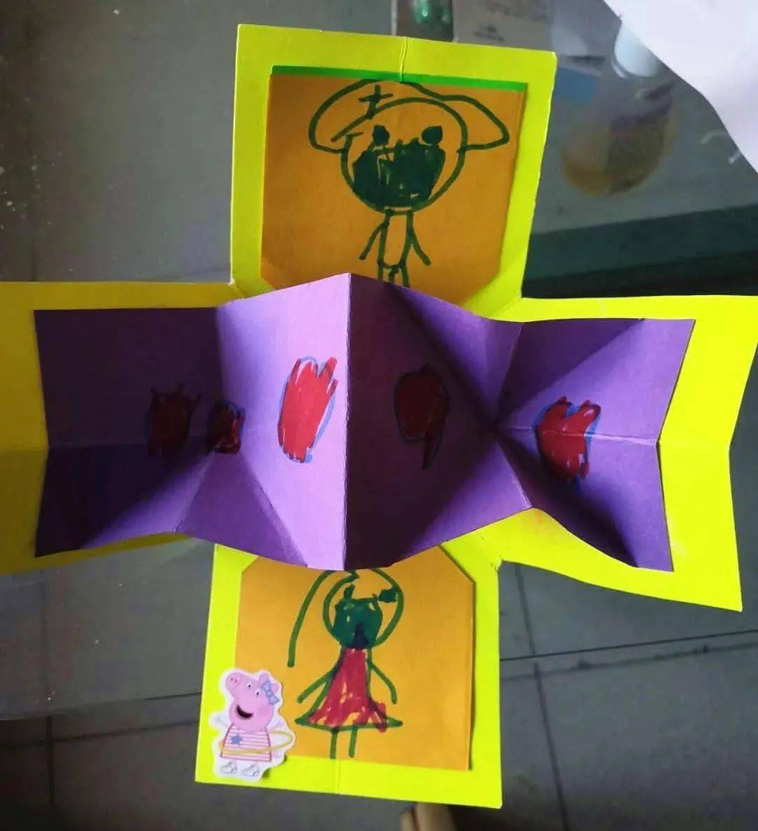 青岛幼儿园小朋友致敬我院医疗队赠送手工作品我院援青核酸检测医疗队