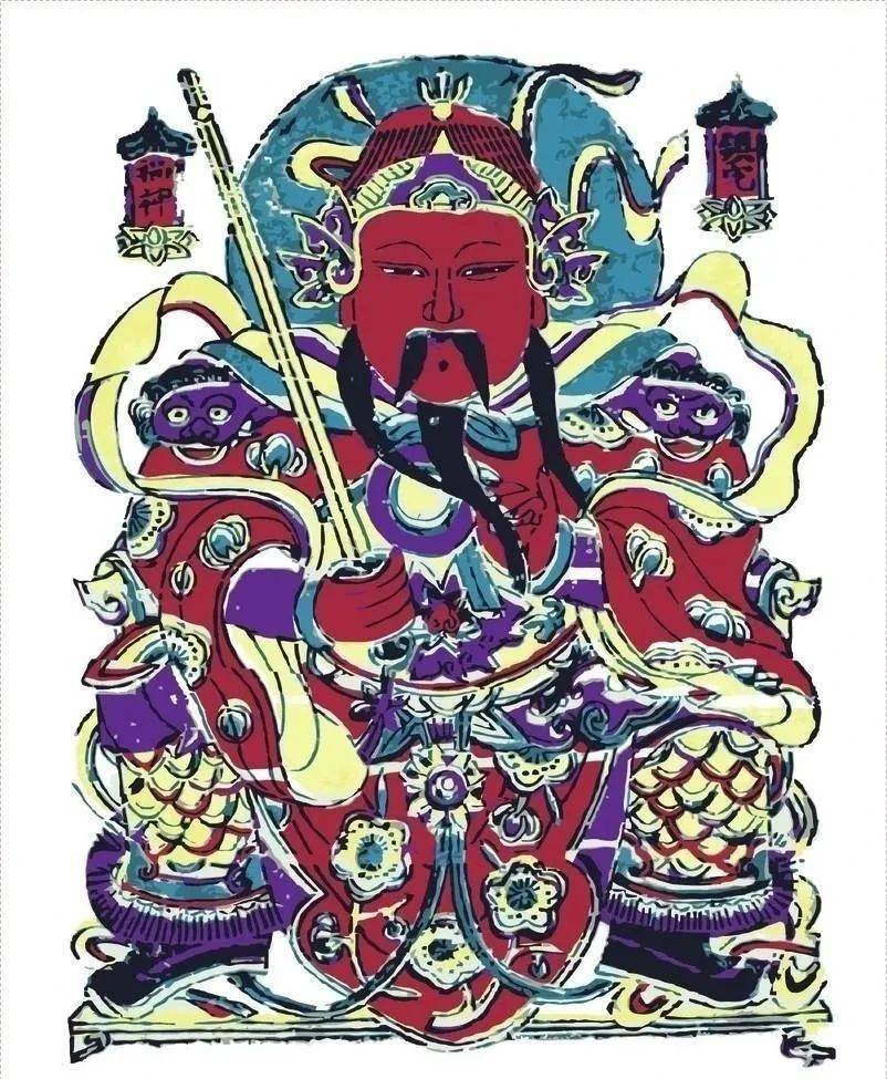 清朝北京地区的一幅独座门神年画,这个镇宅猫盲盒设计灵感来源于还在