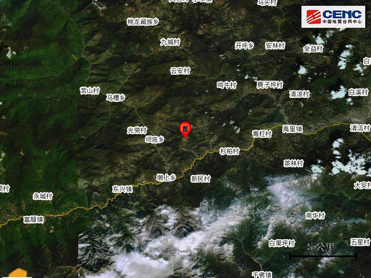 四川绵阳北川县发生3.6级地震 震源深度12千米