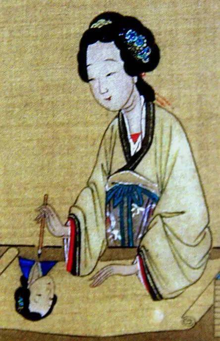 执笔方式为单钩法【明】仇英《烈女图卷》﹙局部﹚宋代梁楷《王右军书