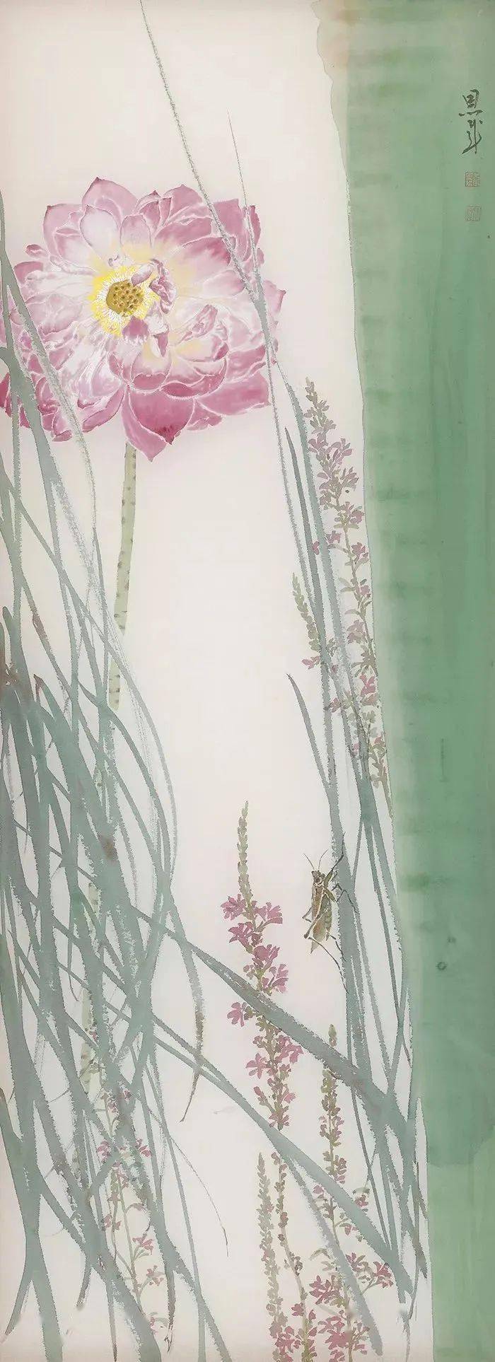 他以独特的没骨与写意相结合作品生气盎然