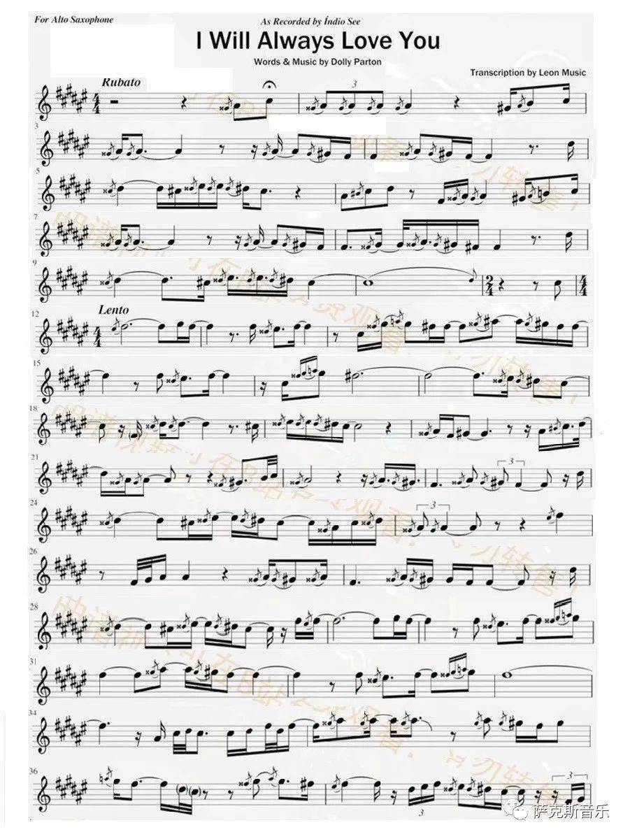 【我将永远爱你 iwill always love you】婉转缠绵,扣人心弦(萨克斯