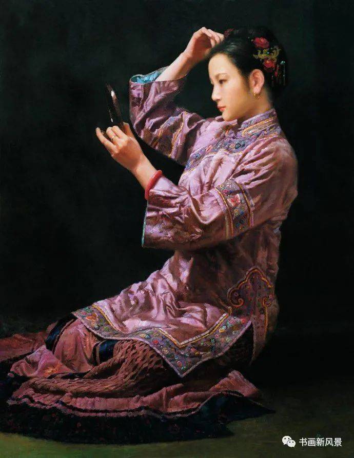 他画的江南女子,美极了!_油画
