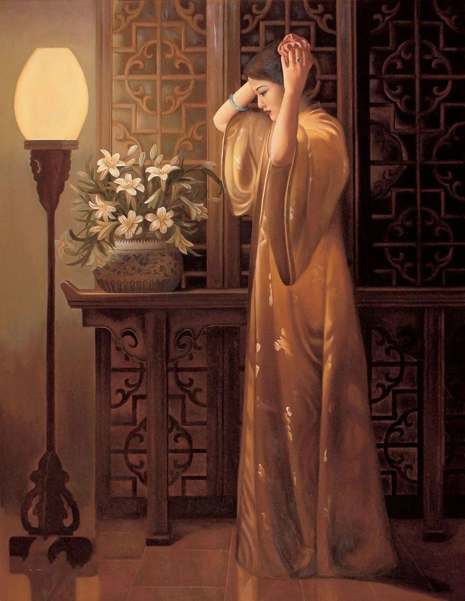 图为陈逸飞笔下的妻子宋美英转瞬间,红颜枯骨,英雄亦迟暮世间哪得