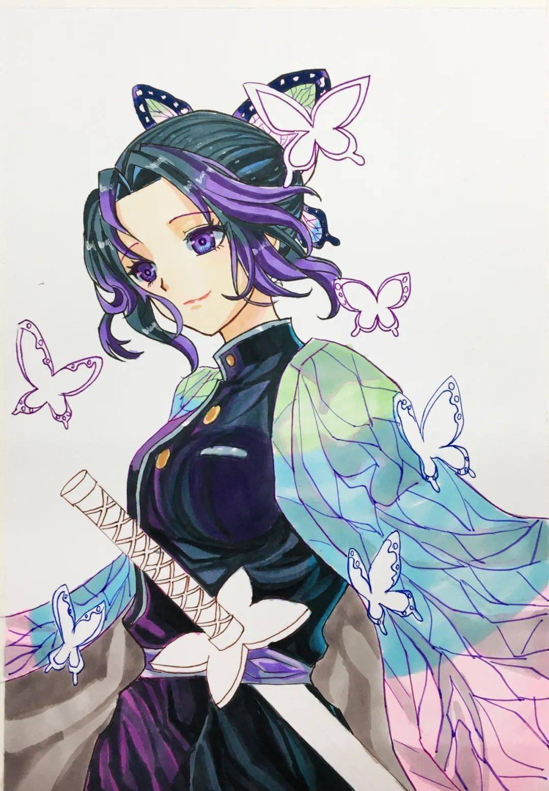 t馆小课堂:【马克笔】《鬼灭之刃》之蝴蝶忍