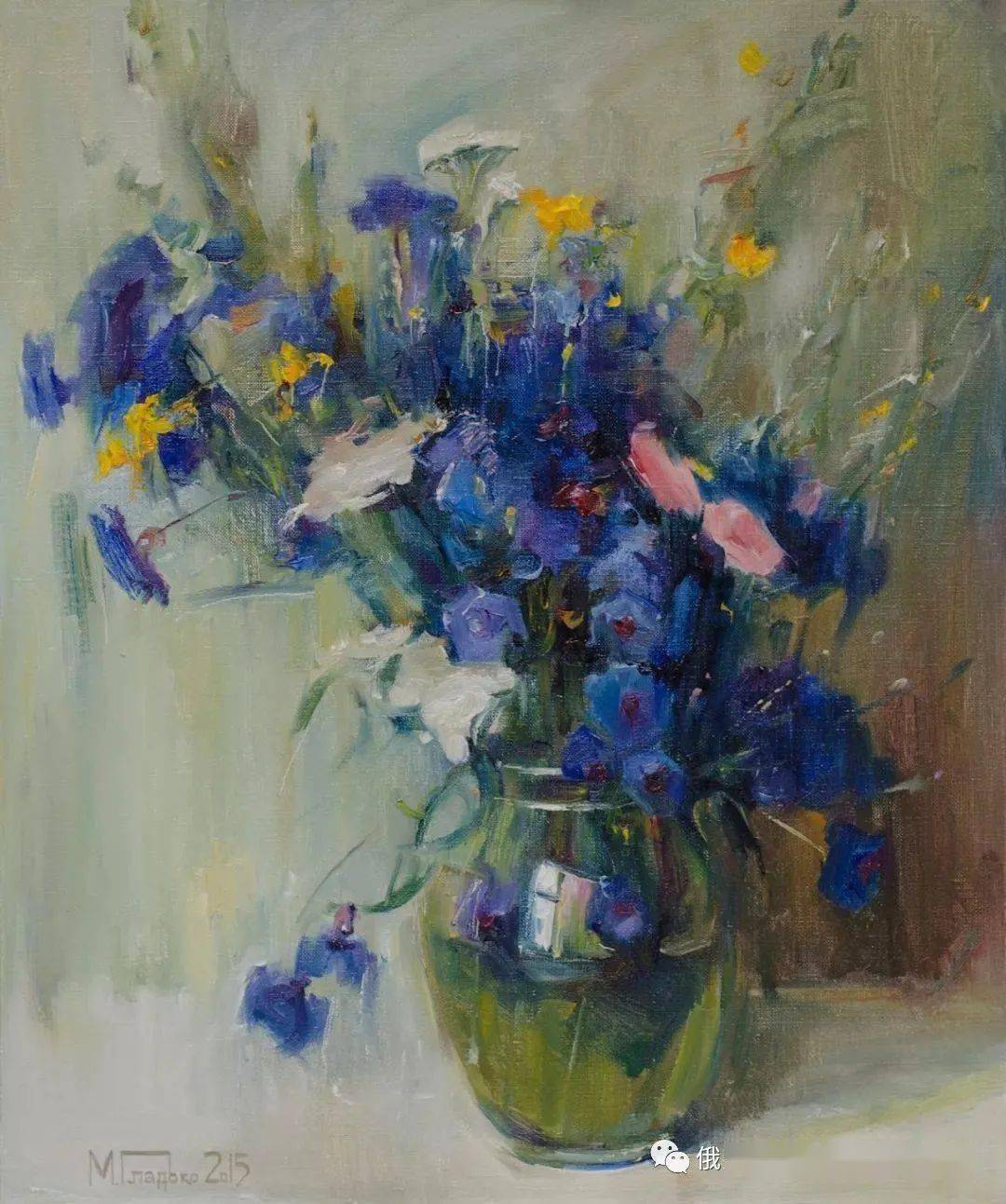 俄罗斯画家马克西姆·格拉德科静物花卉油画作品赏析_切尔卡瑟