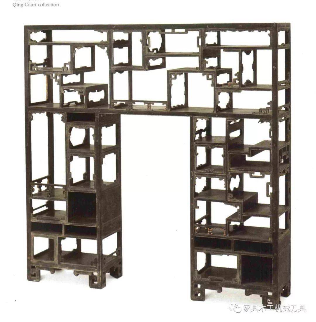 古典实木格子书架宝格cad设计图纸附下料清单