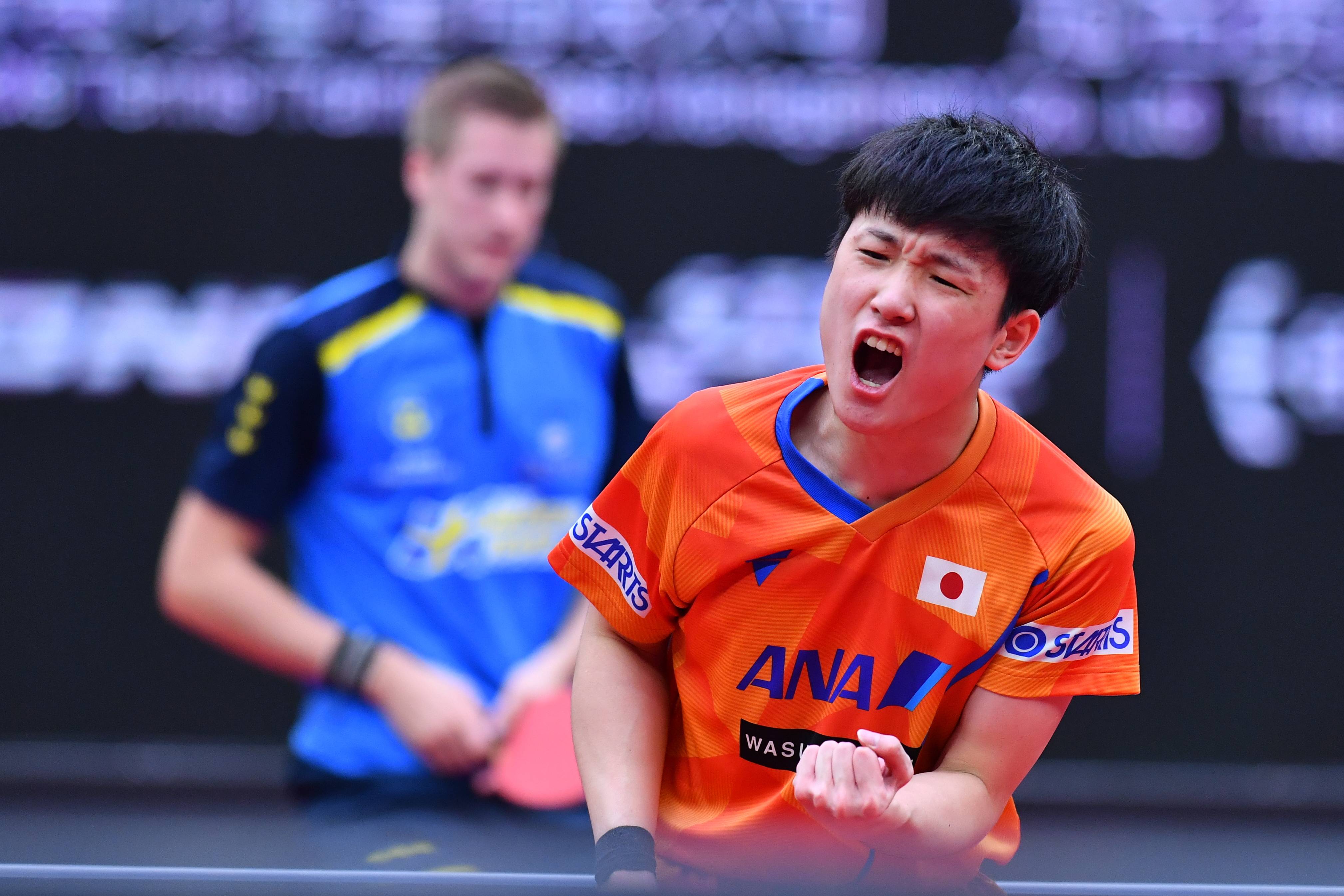 乒乓球男子世界杯日本选手张本智和晋级四强