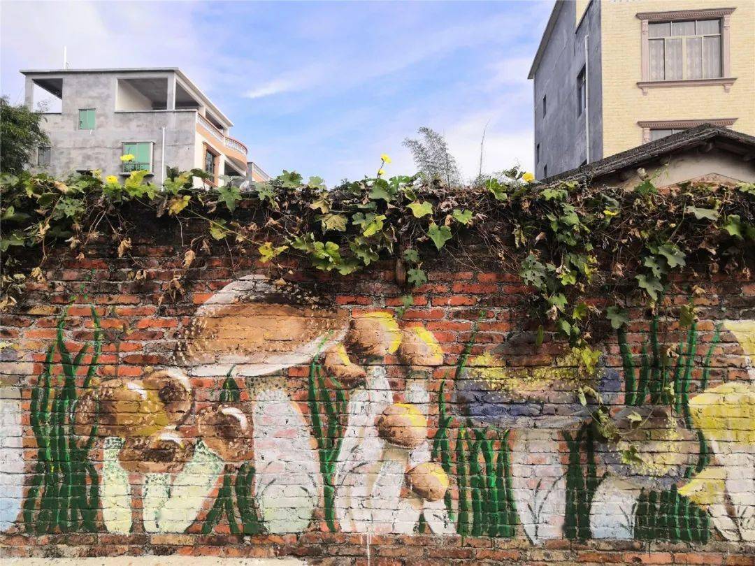 接下来,我们就要欣赏这赤西的特色墙绘,要去到蘑菇屋开阔眼界咯!