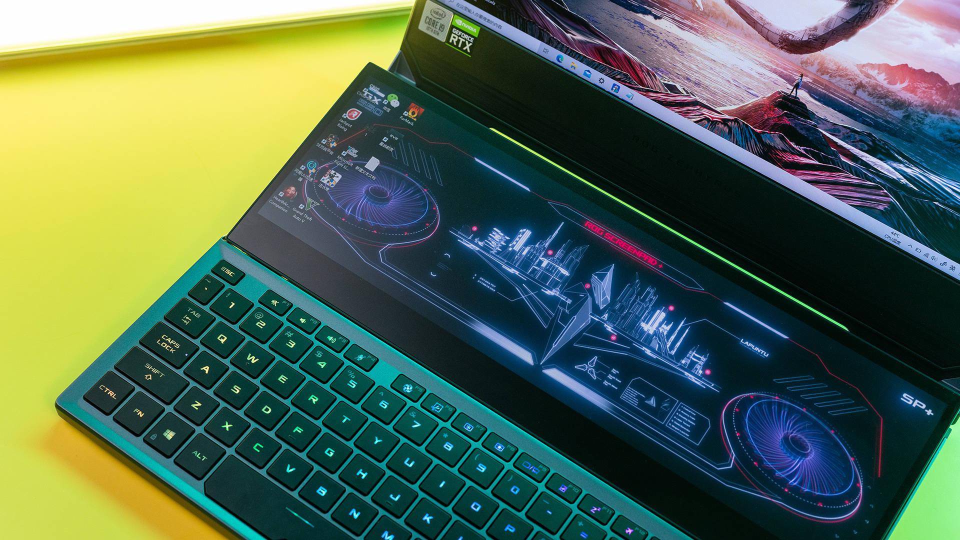 越前设计笔记本配置的天花板rog冰刃双屏图赏