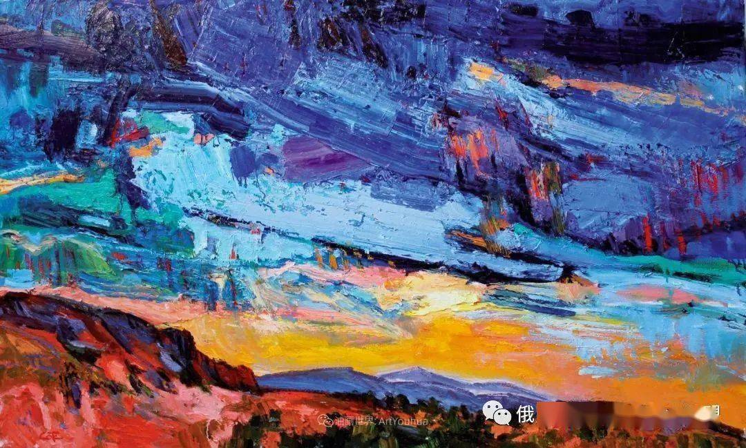美国画家布莱恩科特大笔触厚重的油画色彩大胆富有表现力
