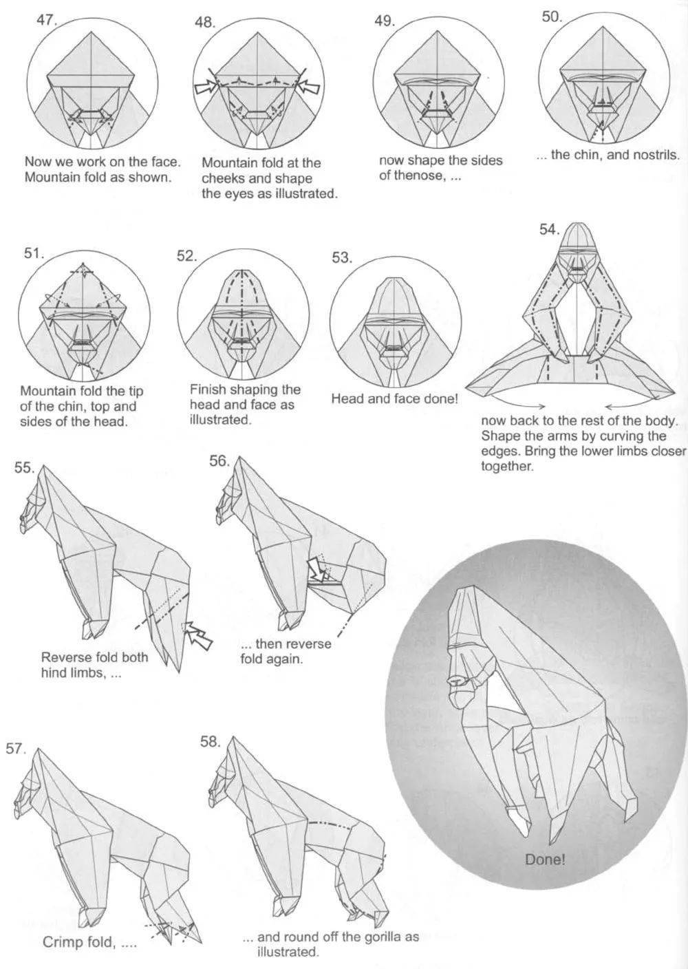 多了不少我们人类灵长目近亲的表情包呢……那来折一只大猩猩吧