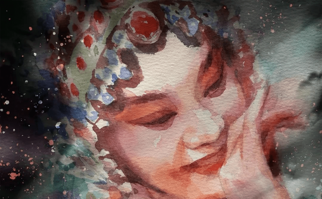 一颦一笑都让人心动分享一组京剧水彩