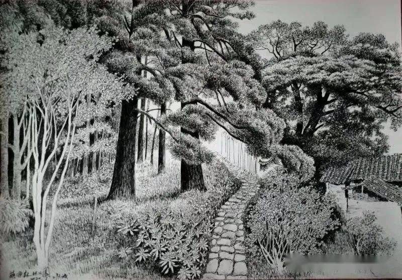 不断的孜孜求索,把中国画意境与西方绘画的素描透视理论进行融合创新