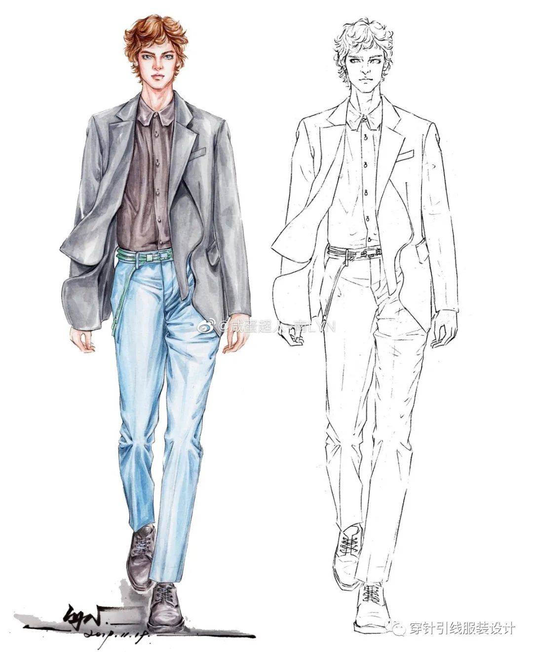 服装线稿80张服装效果图线稿