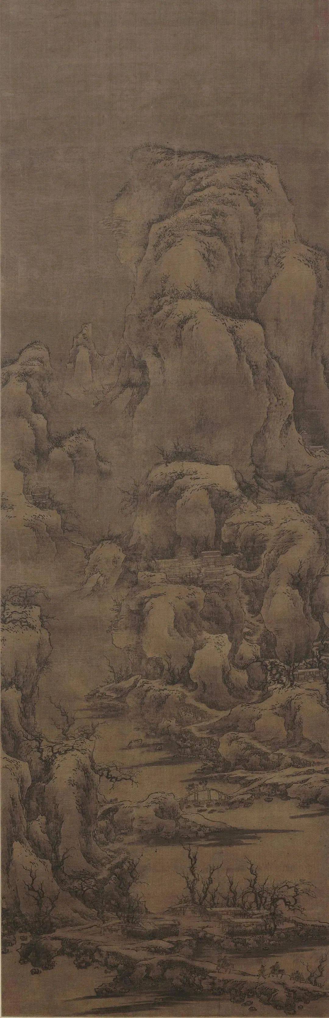 传 南宋 刘松年《雪山行旅图》南宋 梁楷 《雪景山水图》东京国立博物