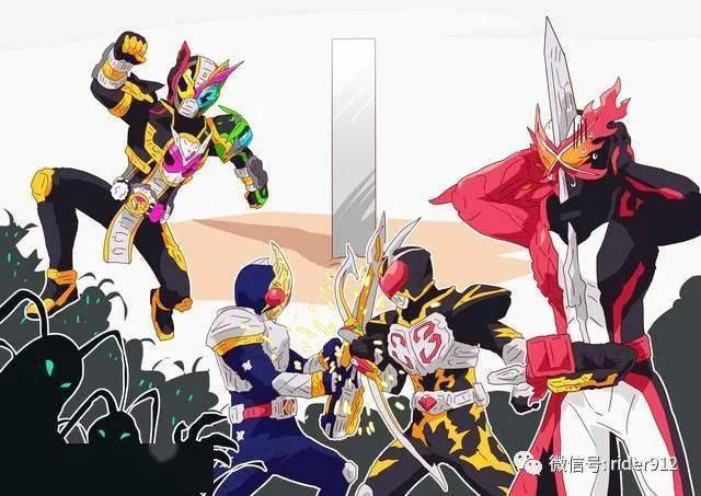 假面骑士圣刃三骑变黄金基多拉邪王遭遇恶意二连击