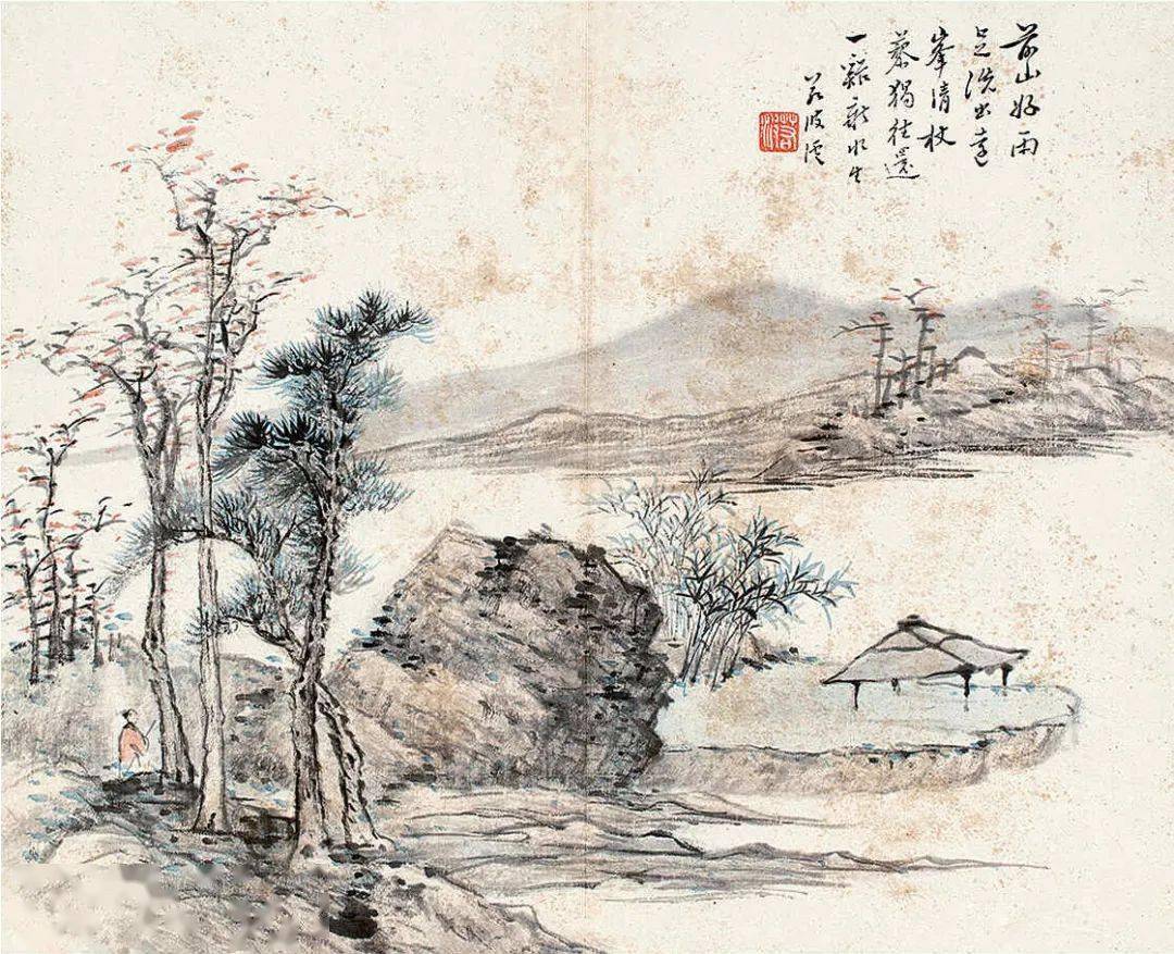 顾沄拟古山水册秀雅清丽