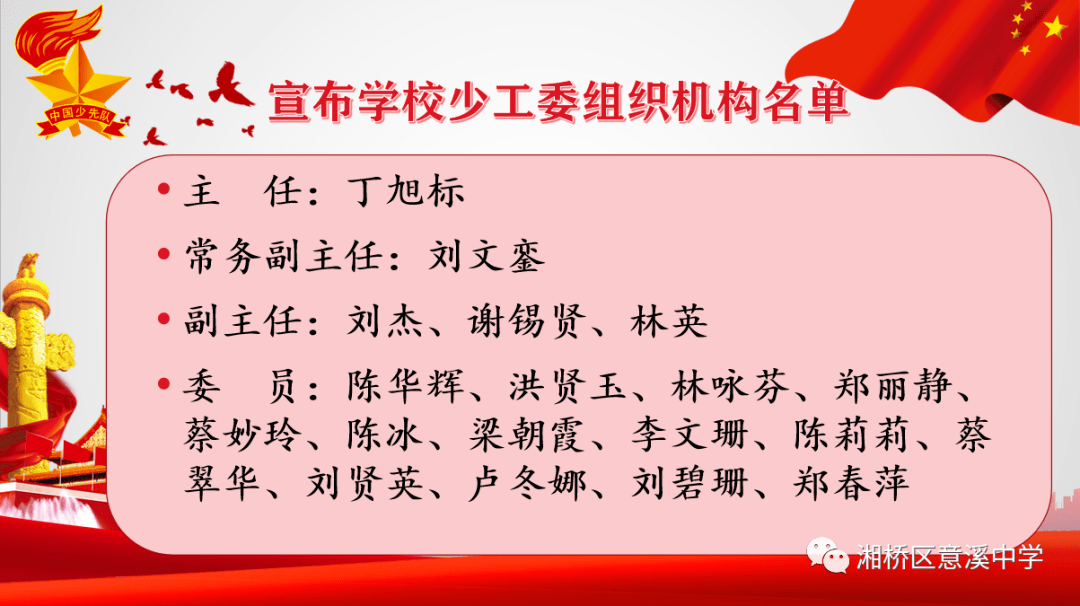 星星火炬筑梦未来中国少年先锋队潮州市湘桥区意溪中学工作委员会成立