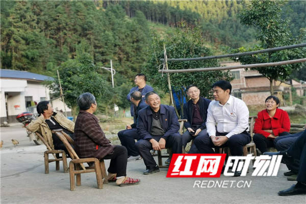 10月22日王东文同志(右二)带队到常宁市洋泉镇开展扶贫领域情况监督