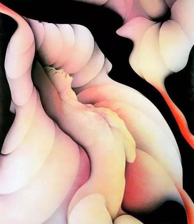 艺术她将裸体融于花画出了女人性感妩媚无敌的美水墨青花