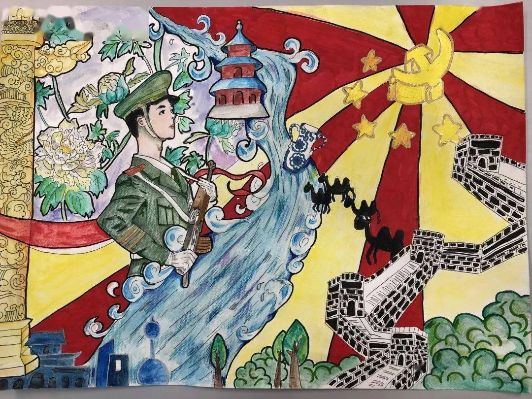 新风尚小小少年志向大颗颗童心绘国防