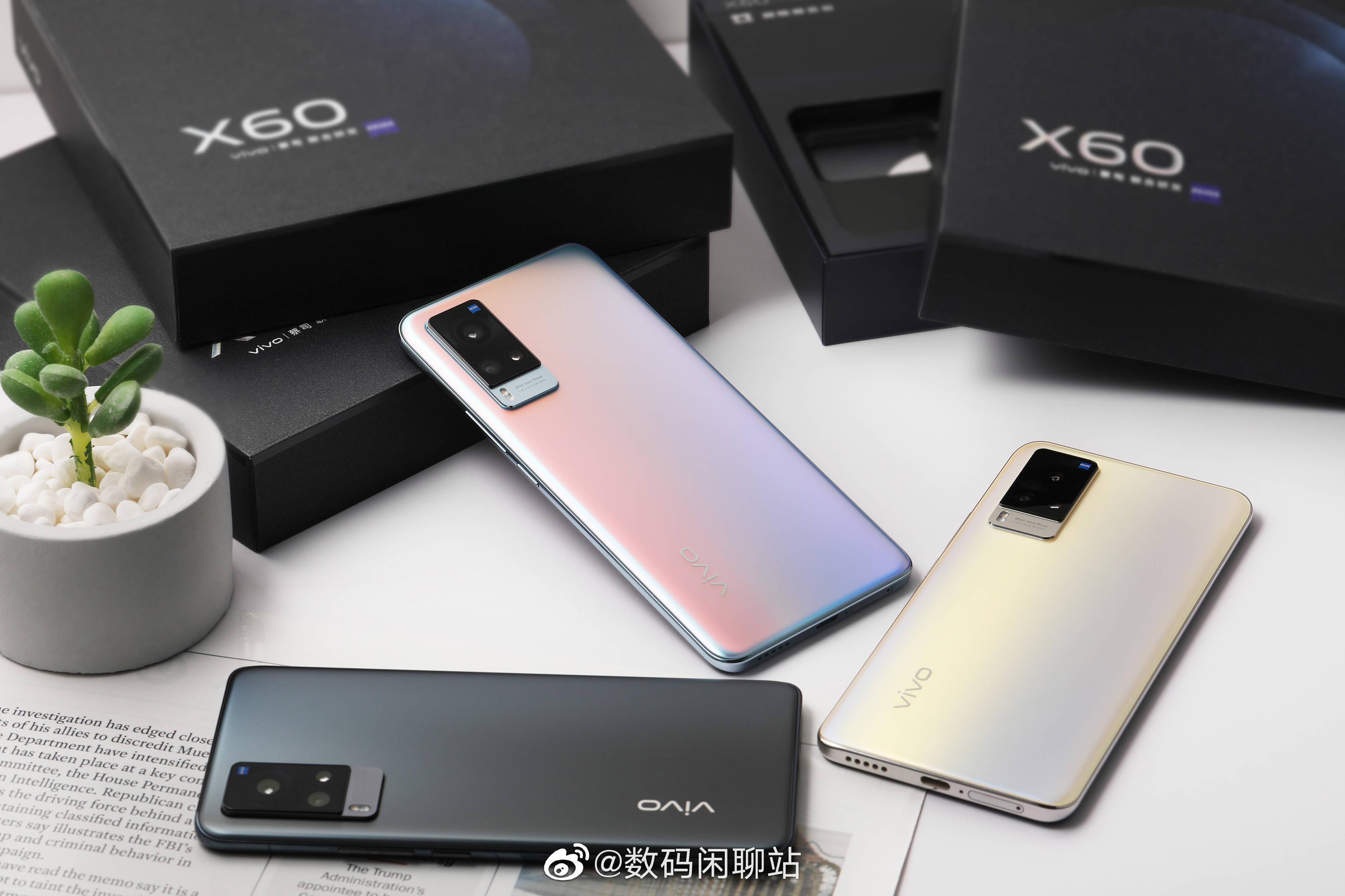 vivo x60 真机照:彩色渐变,暖黄,黑色,特殊 ag 玻璃机身