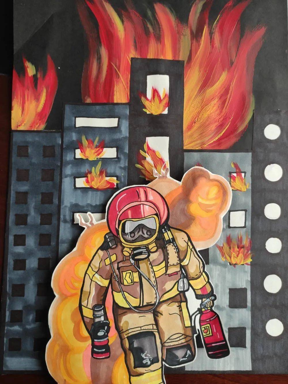消防绘画参赛作品图片