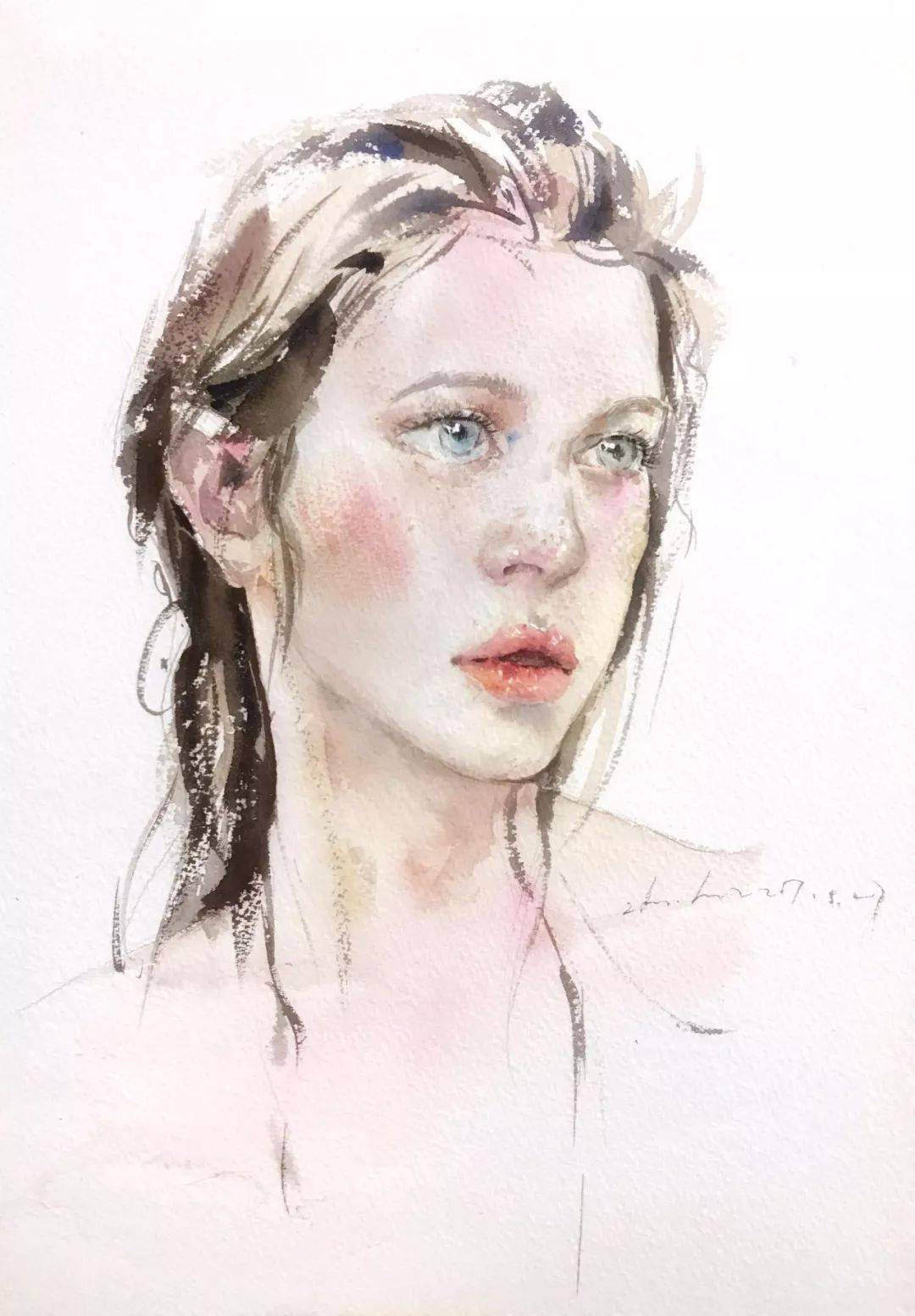 女老少其他人物画起来也是666《自说自画》入选浙江省第十五届水彩