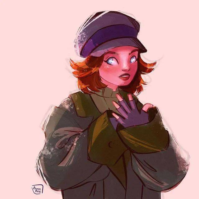 来欣赏两组女孩肖像画