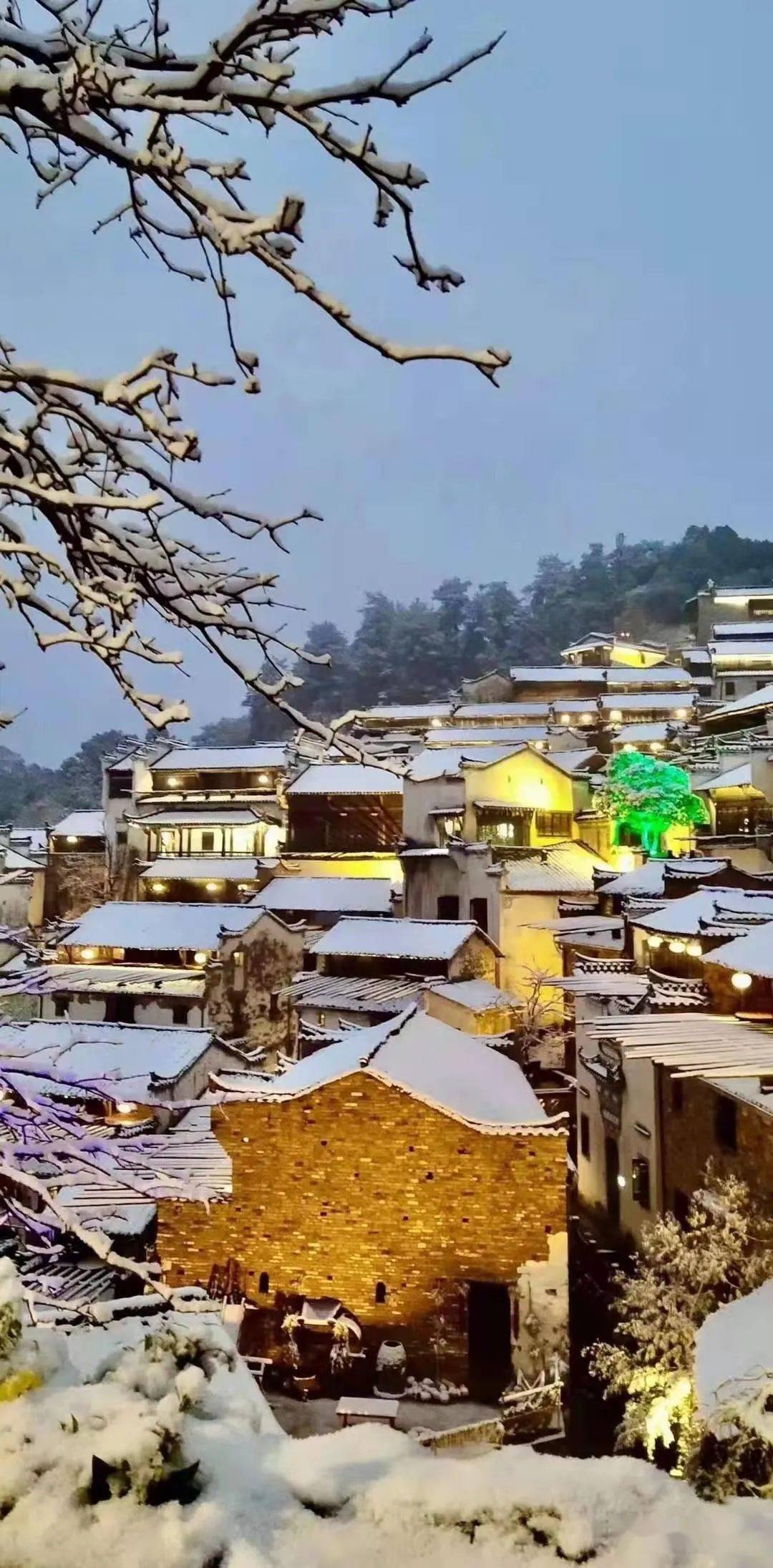 婺源篁岭雪景图片