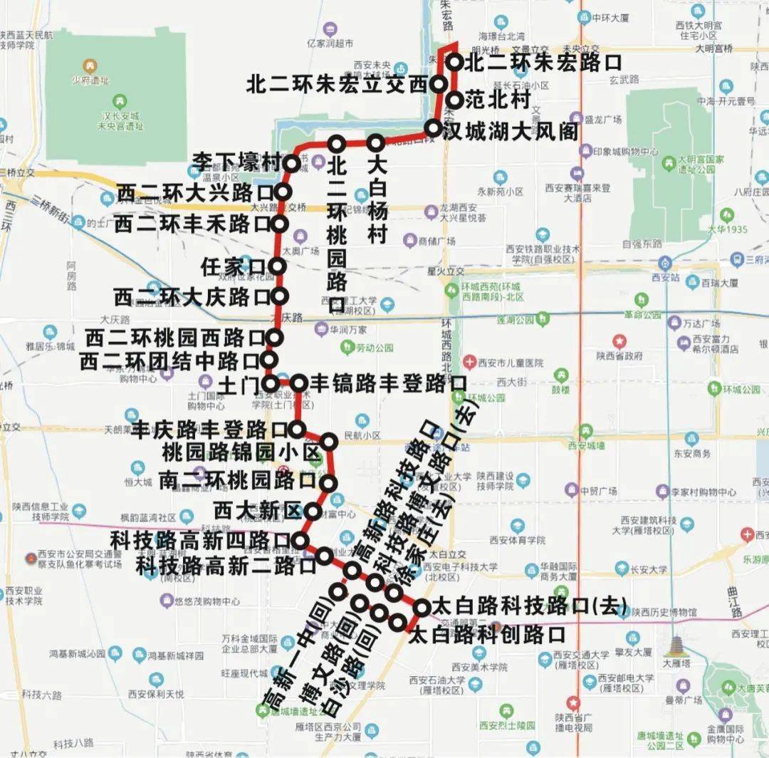 西安188路公交车路线图图片