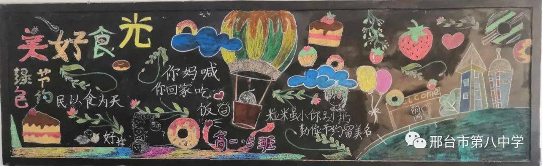 板报展播邢台市第八中学美好食光主题板报优秀作品展示
