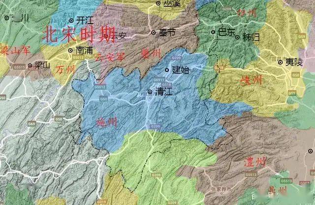 北宋时的施州属夔州路,夔州路是川峡四路之一,川峡四路即今四川省的