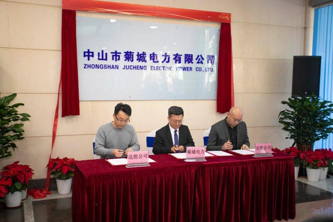 广东省能源局电力处处长刘文胜,中山市政府副秘书长吴军,镇党委副书记