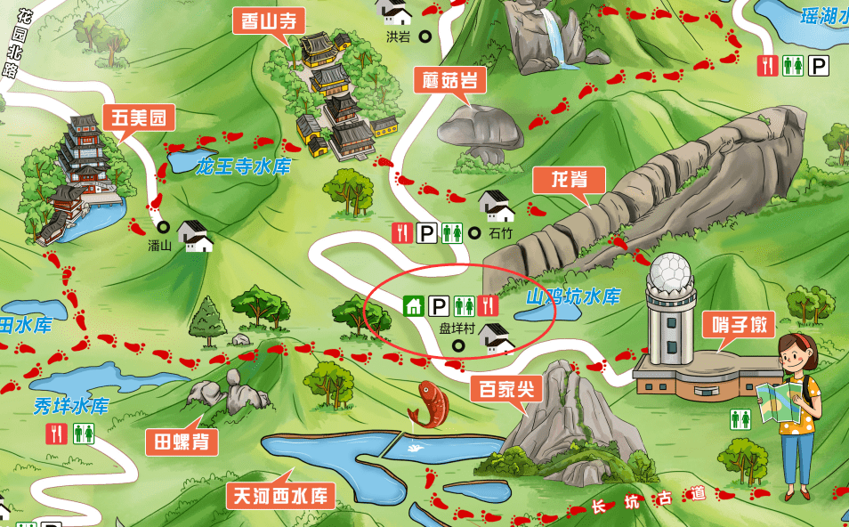 锵锵大罗山手绘地图出炉游山玩水一图搞定