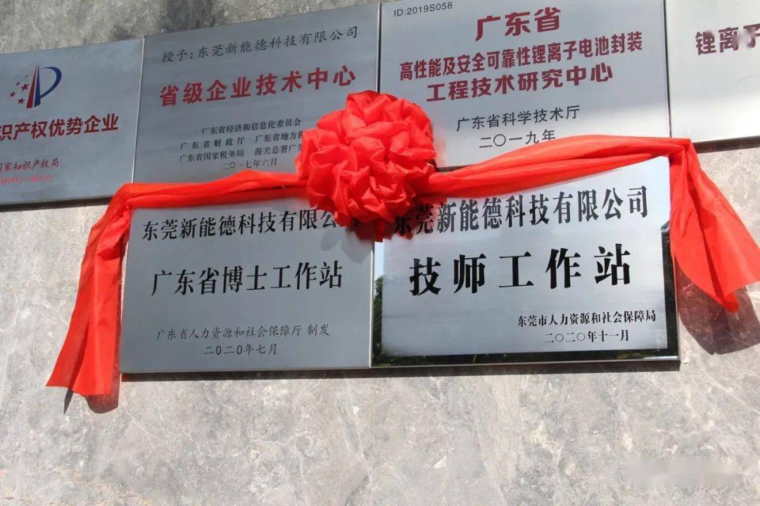 东莞新能德科技有限公司省博士工作站和市技师工作站挂牌成立