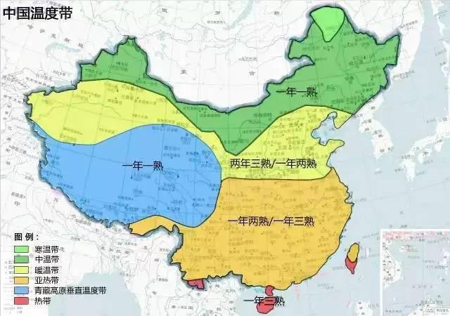 我国主要农作物产地分布图