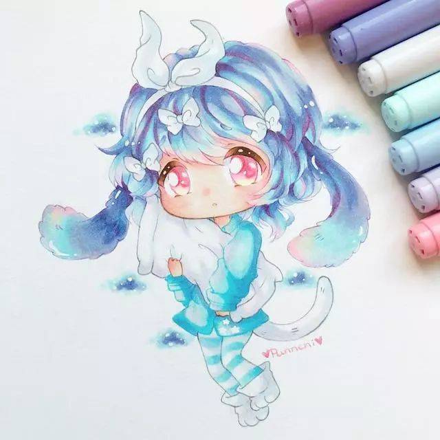 马克笔动漫 | 学生党看来呀,q版马克笔动漫上色素材,你们一定喜欢