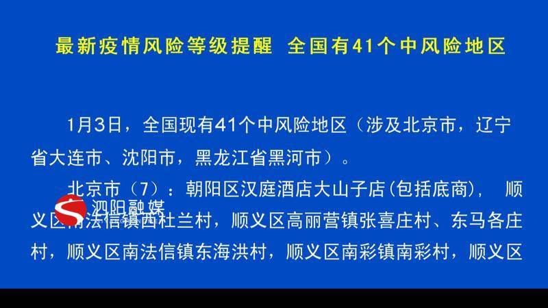 最新疫情風險等級提醒全國有41箇中風險地區