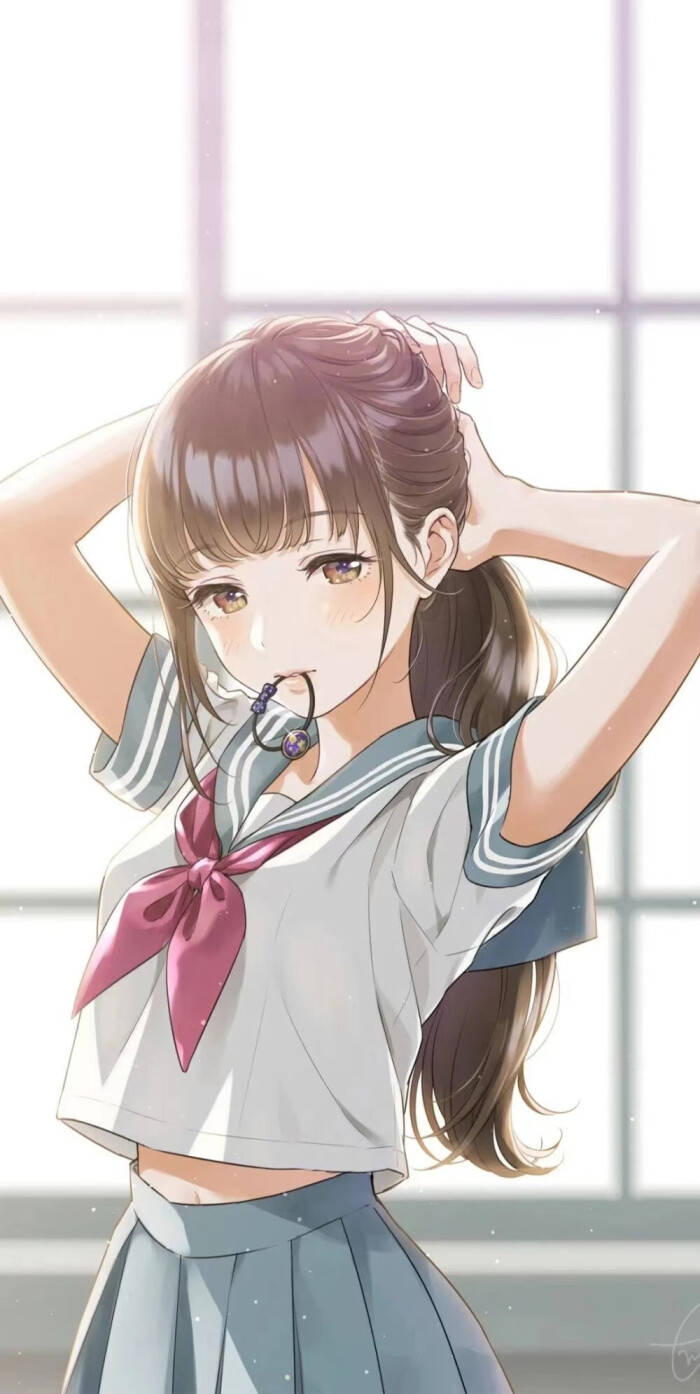我站在这个洒满阳光雨后初晴的世界里jk少女壁纸