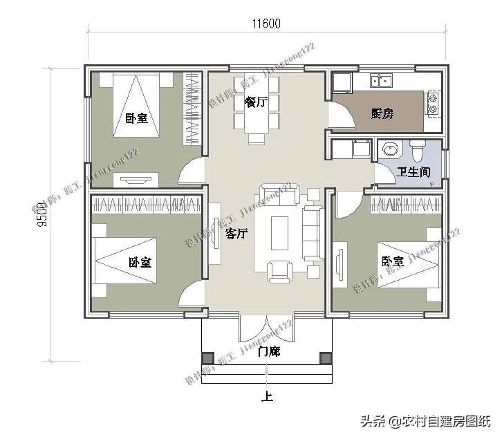 3款实用一层养老小平房,第2款最火,10万就能建