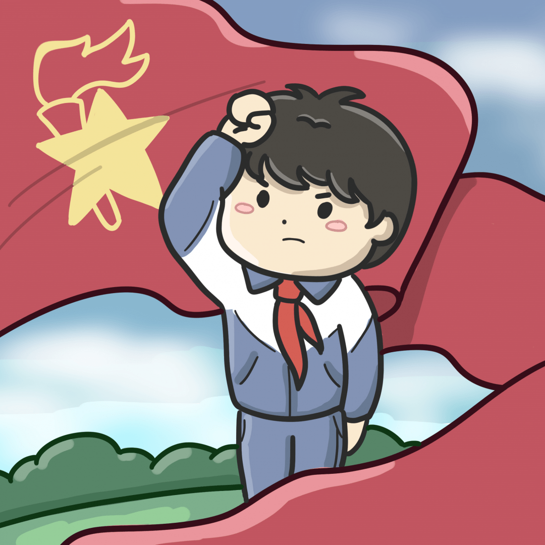 灼烧着我的胸堂胸前的红领巾风很轻柔天空很蓝还是加入少先队的时候上