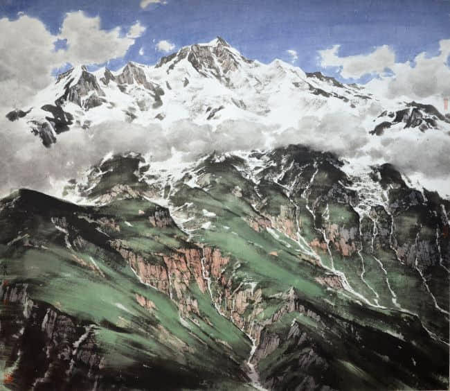 杨进民《高原的春天》180x145cm杨进民《傲苍穹》123x123 cm杨进民