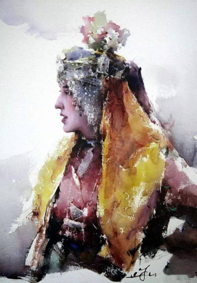 一组超美的水彩人物画