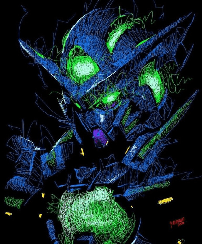 该换头像了粉笔画风格高达头像