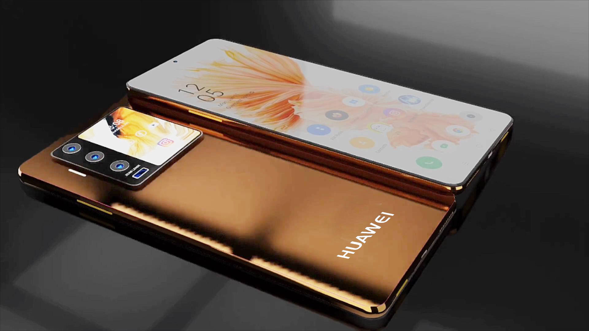 华为mate50pro概念图浴霸镜框配4镜头和副屏