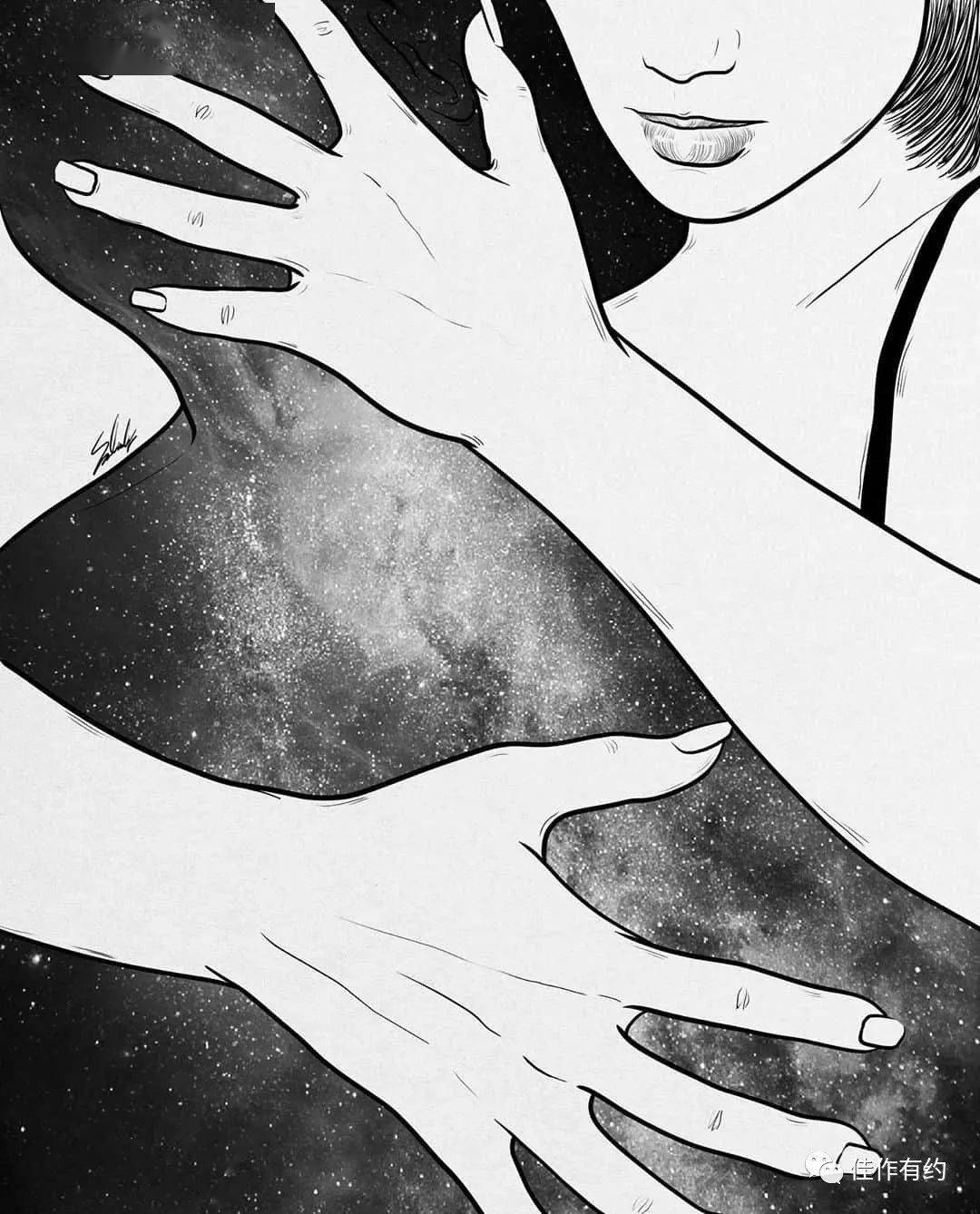 插画师运用数字艺术拥抱那无比浩瀚的美丽星辰